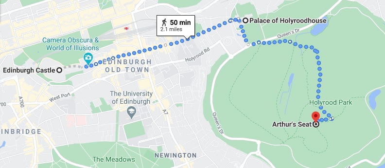 image showing the way to holyrood park
