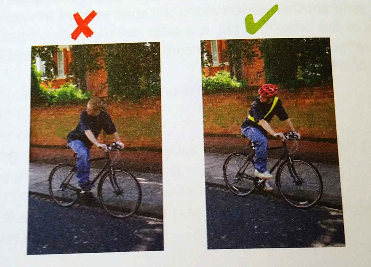 image that compares safety mesures between riders